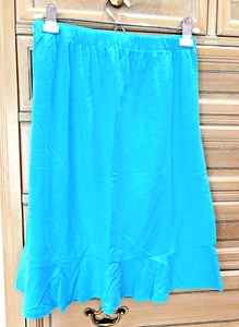 NUEVO CON ETIQUETAS Fresh Produce Azul Atún Volantes Falda Rosa Cintura Elástica Pull-On Línea A M - Imagen 1 de 1