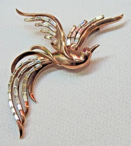 De colección Enorme Broche Pájaro del Paraíso Años 50 CORONA TRIFARI Letrero 159923 A Philippe 286k - Imagen 1 de 2