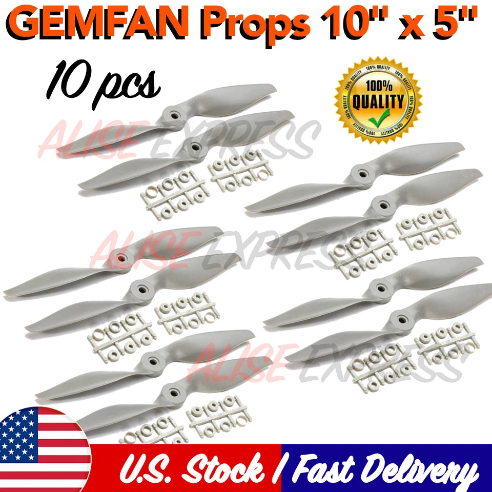 Gemfan 10pcs APC Style 8060 8 X 6 Nylon Propeller Prop for RC Airplanes