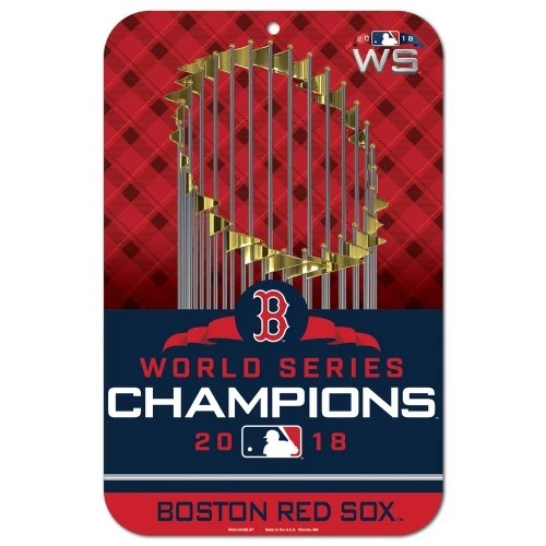 BOSTON RED SOX 2018 WORLD SERIES CHAMPIONS 11"X17" PLASTIC SIGN MLB LICENSED - Image 1 of 1