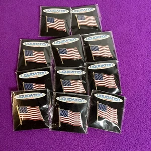 Menge 11 Liquidation Kanal Amerikanische Flagge Anstecknadeln - Bild 1 von 3