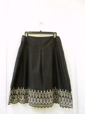 SAIA FEMININA 10 bordada prata preta sedosa cintura baixa requintada! LKN - Imagem 1 de 4
