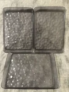 Lotto di 3 Alessi per Delta Airlines Vassoio Grigio Fumo 7,5” X 10,75” Nuovi - Foto 1 di 3