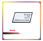 For Volvo T8 AWD Recharge Rear Emblem Boot Trunk Sticker Badge Silver Black