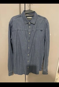 Men jeans denim casual shirt,  size M - Picture 1 of 5