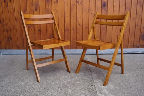 Folding Chair Wood 60er Vintage Wooden Chair mid-Century 1/2 B Cover