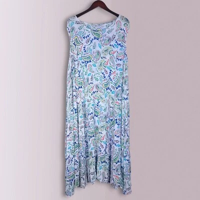 Woman Within Gauze Paisley Flowy Stretch Maxi Dress Size 2X - Image 1 of 4