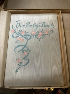 NOS Vintage C. R. & Gibson Our Baby’s Book Record Journal Photo Album W/Box - Picture 1 of 12