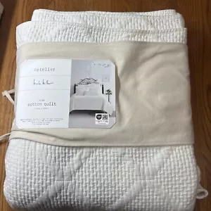 Artelier Nicole Miller White KING Traditional Quilt King Cotton Quilt 106” X 92 - Picture 1 of 4