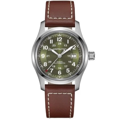 Nuevo reloj para hombre Hamilton Khaki Field automático 42 mm esfera verde H70605560 Foto 1 de 4