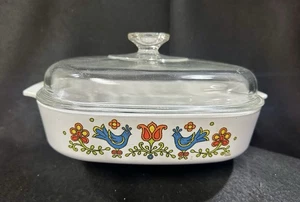Vintage Corning Ware Country Festival Friendship Blue Bird Casserole Dish A-10-B - Picture 1 of 4