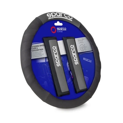 SPARCO Lenkradbezüge Schulterpolster Satz Universal Lenkradschutz Schwarz Grau - Bild 1 von 4