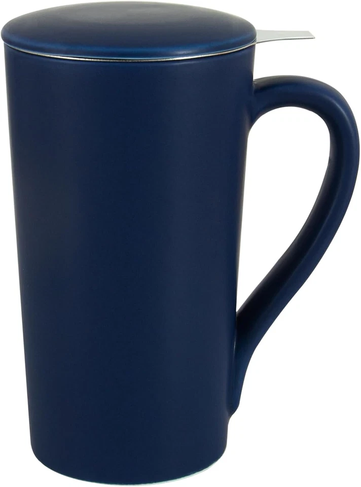 Xícara de chá com infusor e tampa, caneca de chá 20 oz com alça, máquina de lavar louça e microondas - Imagem 1 de 4