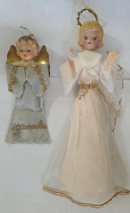 Vintage Angel Christmas Ornaments Celluloid, Felt, Tissue Paper, Cardboard Net  - Picture 1 of 11