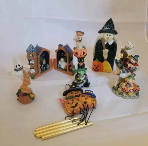 6 baratijas de cerámica vintage de Halloween de los 90 decoración casa embrujada fantasma bruja años 90 - Imagen 1 de 21