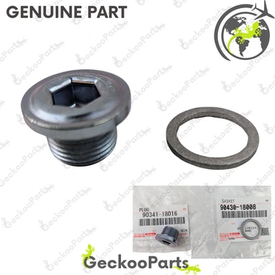 Toyota Genuine Lexus ES330 ES300 RX Atm Transmission Pan Drain Plug With Gasket - Image 1 of 4