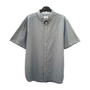 Matalan Easy Button-Down Denim Shirt Short Sleeve Size XL 100% Cotton Blue - Picture 1 of 7