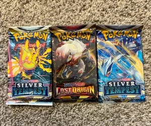 (3) Pokemon Packs ~ 2 Lost Origin & 1 Silver Tempest ~ Sealed - Picture 1 of 2