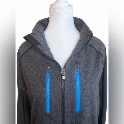 Chaqueta Lululemon Shift Gris Jaspeado Talla Grande Azul Cremalleras Foto 1 de 4