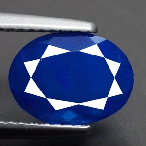1.59 Cts EXQUISITE OVAL FACETTED (10 x 7 mm) NATURAL FIRE BLUE OPAL GEMSTONE - Picture 1 of 7