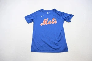Nike Gym Shirt Dri Fit MLB New York Mets Blue Athletic Tee Boys Size XL - Picture 1 of 4