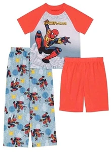 NWT Disney/Marvel Cartoon Print Boys Short Sleeve 3-Piece Pajama Set - Picture 1 of 1