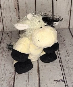8" Ganz Webkinz Black & White Moo Cow HS003 Plush Stuffed Animal Shaggy, No Code - Picture 1 of 4