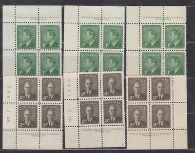 1949 #284 1¢ KING GEORGE VI WITH “POSTES-POSTAGE PLATE BLOCKS #2/#9 F-VF - Image 1 of 4
