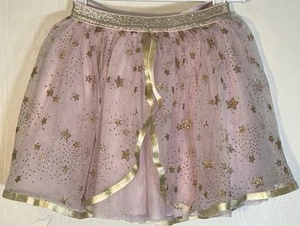 Gymboree Little Girl Sz 6 Skirt Gold Elastic Waist Pink Skirt Gold Stars/Trim - Picture 1 of 10