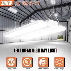 300W LED High Bay Light, UL DLC Listed LED Linear High Bay Shop Light 45,000lm - Picture 1 of 15