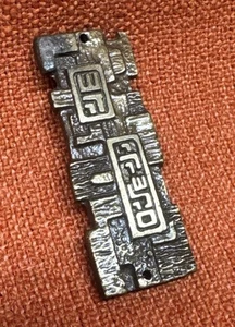 Vintage Messing Mezuzah Etui Judaica Mid-Century Brutalist Israel Henne-Holon Dayagi - Bild 1 von 15