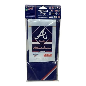 MLB Atlanta Braves 27" x 37" Vertical Hanging Flag Logo Wincraft Sports NEW - Picture 1 of 3