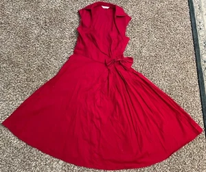 Retro Style Dress Size Medium Red 50s Rockabilly Fit & Flare 36” Bust - Picture 1 of 3