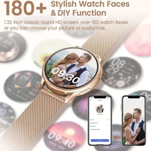 Smartwatch With Wireless Call/Dial, Female Functions, Sleep, 19 Sports Modes, Mu - Picture 1 of 9