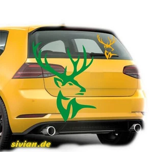 Hirsch & Geweih großer Aufkleber 50 cm Autoaufkleber Wohnmobil Jäger Wild Jagd. - Bild 1 von 4