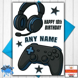 Gamer Birthday Card Personalised Gaming Son Grandson Brother Nephew Any Name - Picture 1 of 3