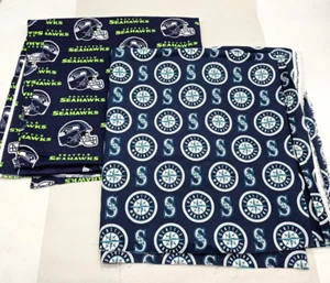 Tessuto cotone Seattle Seahawks NFL 56x57" tessuto cotone Seattle Mariners 58x31" - Foto 1 di 6