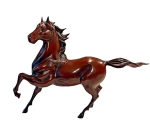 "Antigua escultura japonesa de caballo de bronce de 12" x 15""" - Imagen 1 de 10