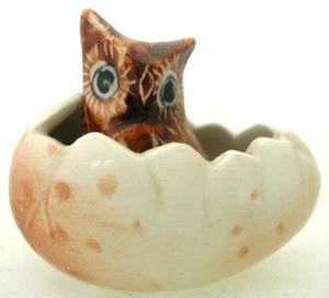 E735 KLIMA MINIATURE EN PORCELAINE CHOUETTE DANS ŒUF N° 4 OWL - Imagen 1 de 2