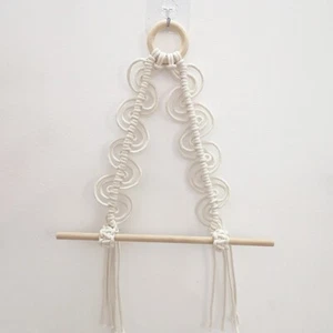 Hand Weave Paper Roll Holder Wall Mount Hanging Tapestry Wood Toilet Rack - Picture 1 of 10