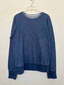 Rag & Bone Standard Issue Raglan Crewneck Sweatshirt Indigo Blue Men's Medium - Picture 1 of 9