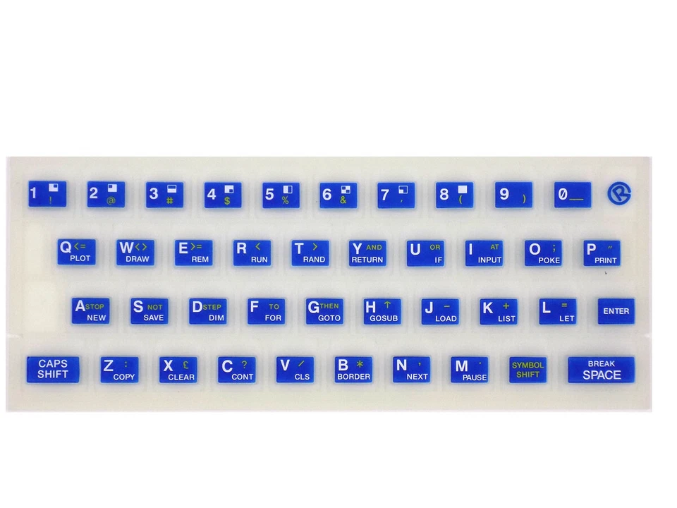 Gummimatte Tastatur blau fluoreszierend für Sinclair ZX Spectrum 16k / 48k - Bild 1 von 1