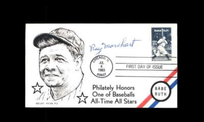 Ray Morehart JSA Signed FDC 1983 First Day Cover Cache Babe Ruth Autograph - Image 1 of 3