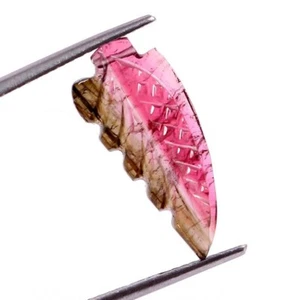 Pietra Preziosa Sciolta Naturale Certificata Bio Tormalina Intagliata a Mano Pietra Fantasia PerlineA42 - Foto 1 di 3