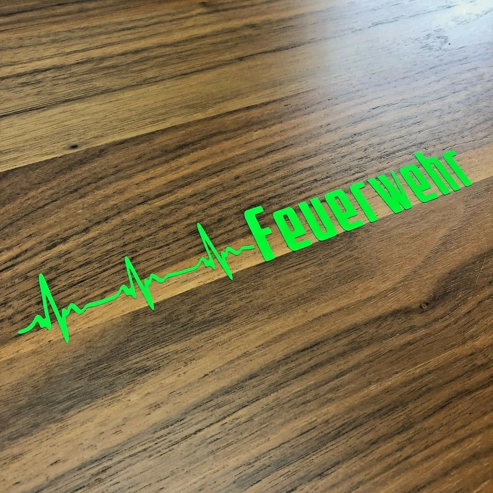 Pompieri Adesivo ✔ 20cm ✔ Auto ✔ Divertenti ✔ Neon Pellicola Verde Fluorescente - Immagine 1 di 1