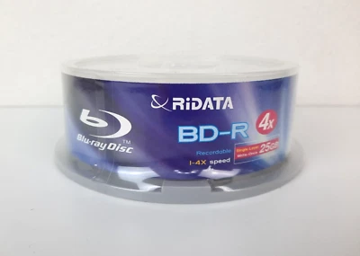 New RiData BD-R 15-Pack 4x 25GB Recordable Blu-Ray Discs - Image 1 of 2