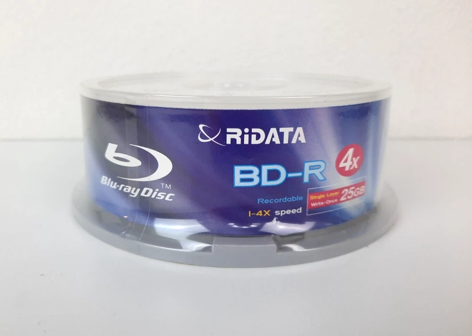 New RiData BD-R 15-Pack 4x 25GB Recordable Blu-Ray Discs - Image 1 of 2