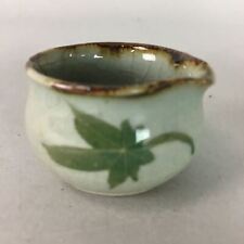 Japanese Ceramic Sake Cup Lipped Guinomi Sakazuki Vtg Pottery Gray GU726
