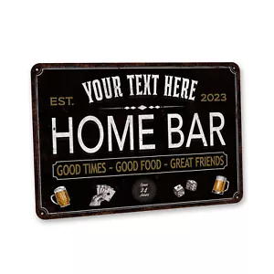 Personalized Home Bar Sign Home Bar Decor Gift for Dad Metal Sign 108122002157 - Picture 1 of 10
