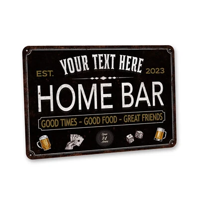 Personalized Home Bar Sign Home Bar Decor Gift for Dad Metal Sign 108122002157 - Image 1 of 4